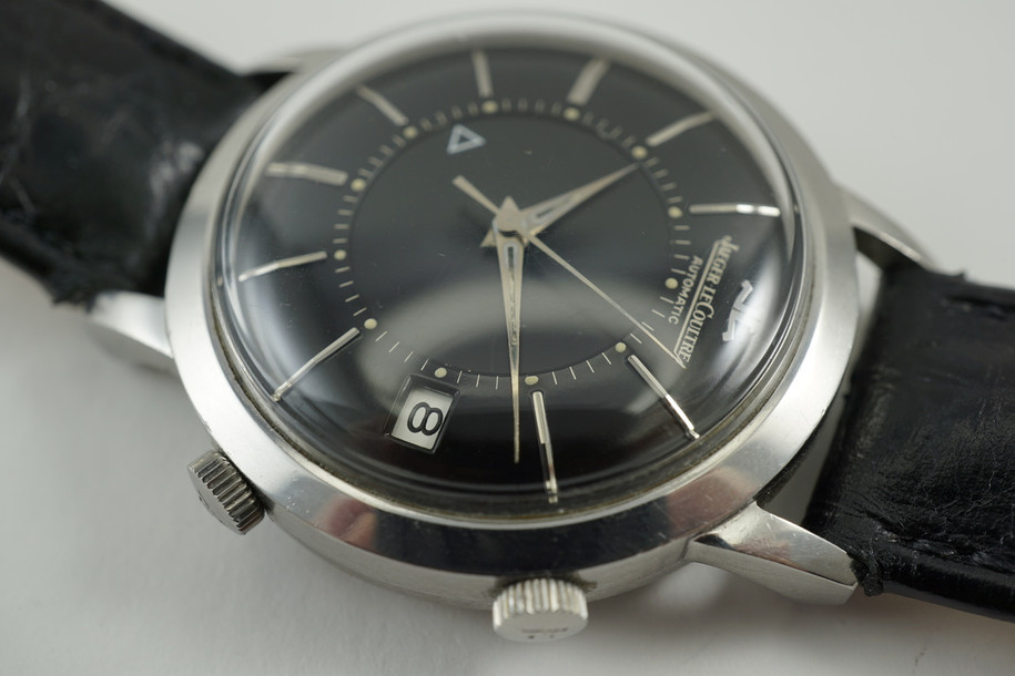 Jaeger LeCoultre 855 Memovox Alarm rare  original dial dates 1960's stainless steel bumper alarm for sale houston fabsuisse