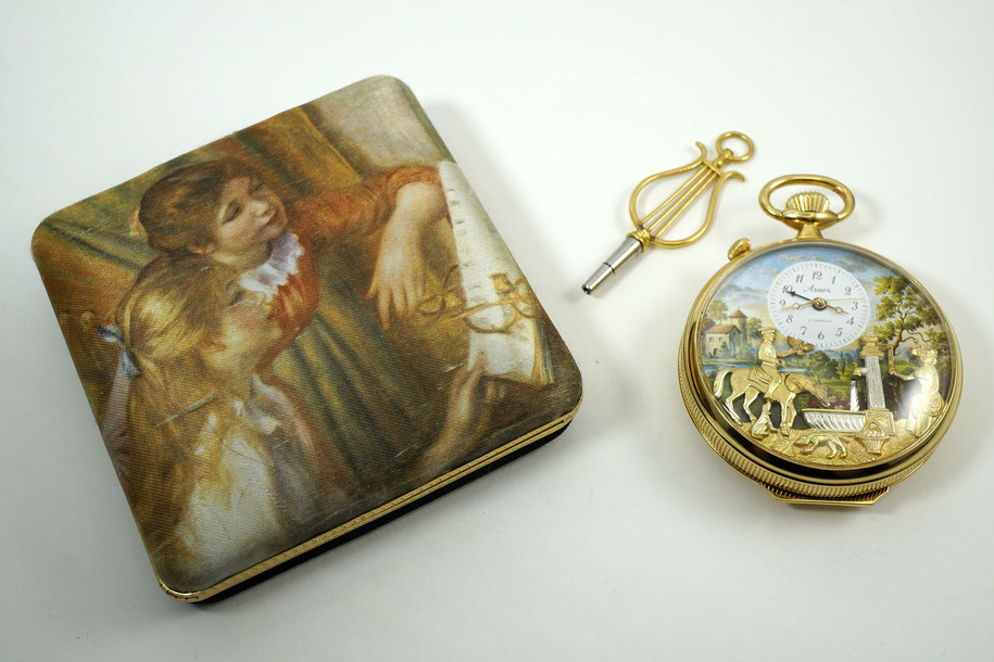 
Arnex Reuge Swiss musical pocket watch original key and box work vintage original for sale houston fabsuisse
 
