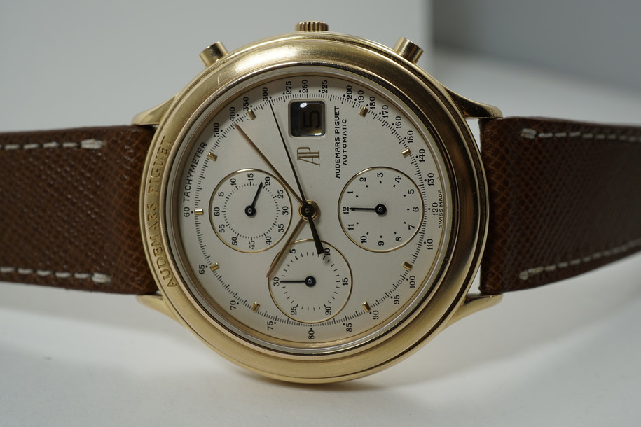 Audemars Piguet 25644.002 Huitieme chronograph 18k rose gold c.1990's automatic for sale houston fabsuisse