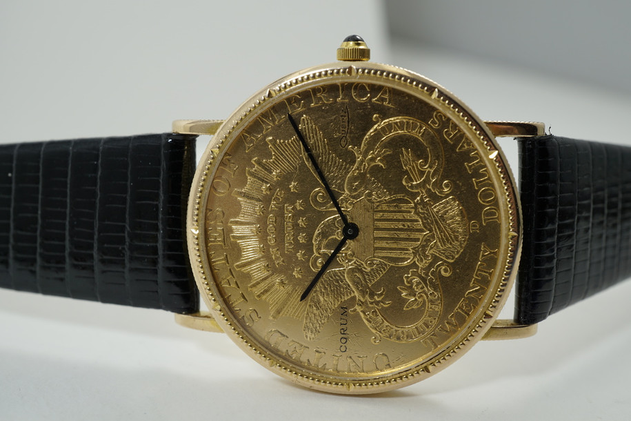 Corum $20 Liberty Coin Watch coinc c.1878 watch c.1990's quartz for sale houston fabsuisse