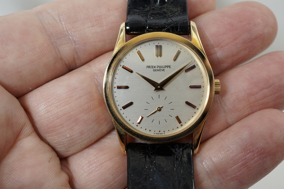 Patek Philippe 3796 Calatrava 18k rose gold box & papers NOS 1985 pre owned for sale houston fabsuisse