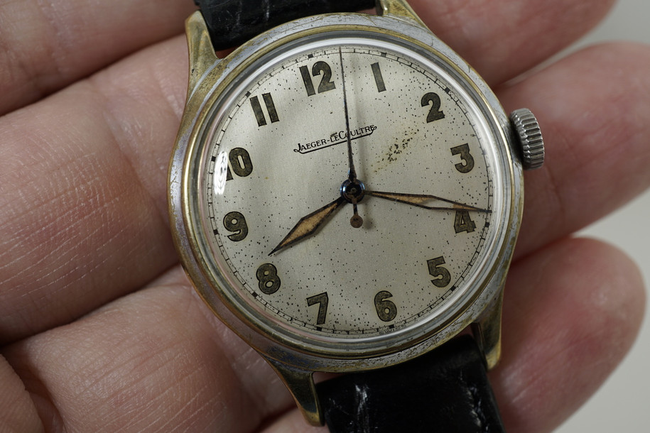 Jaeger LeCoultre Military Style Watch cal. P478 sweep second dates mid 40's for sale houston fabsuisse