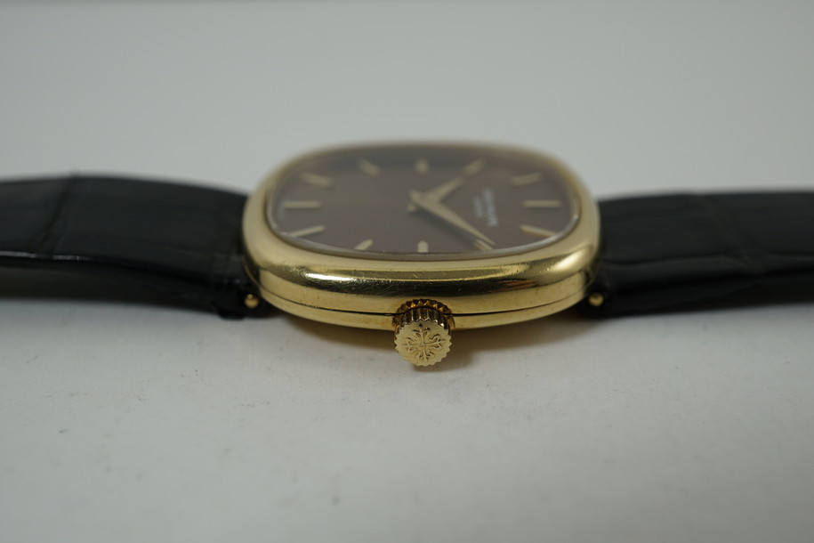 Patek Philippe 4223 Golden Ellipse ladies bronze dial strap all original c. 1980's for sale houston fabsuisse