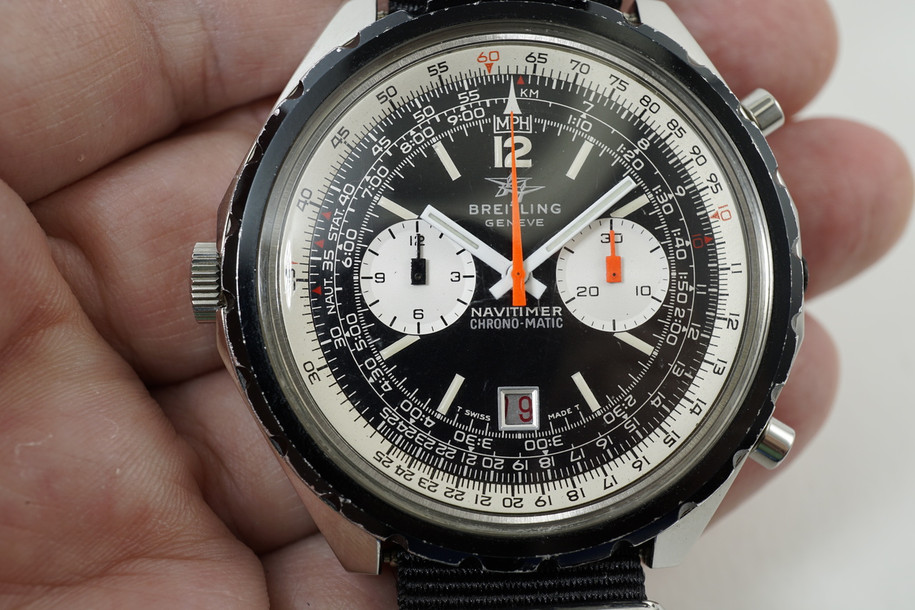 Breitling 1806 Navitimer Chronomatic stainless steel c. 1969 vintage pre owned for sale houston fabsuisse