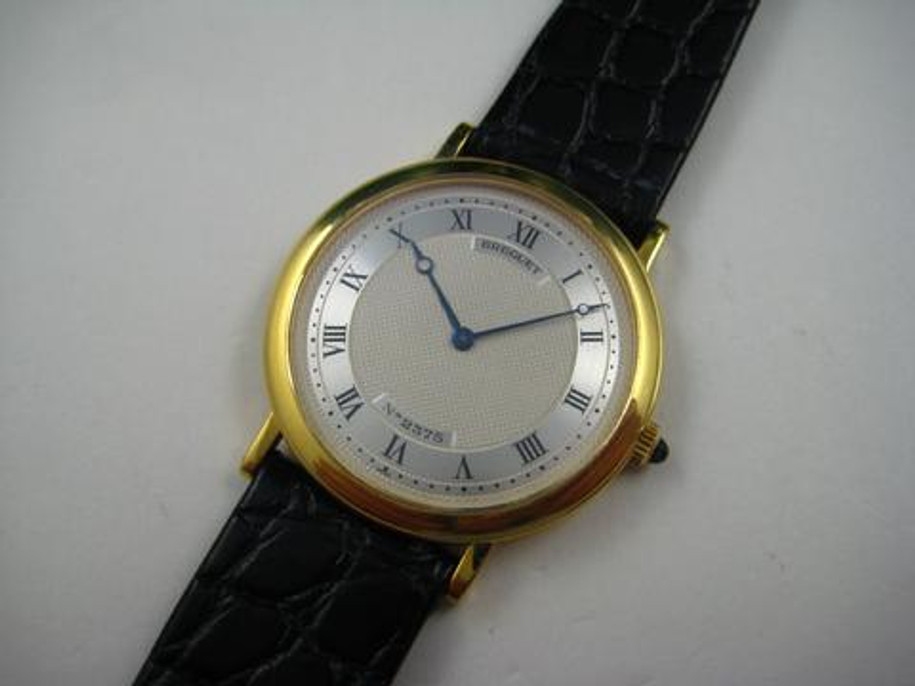 Breguet 2375 A, 18k yellow gold automatic dates 1990's pre owned for sale houston fabsuisse