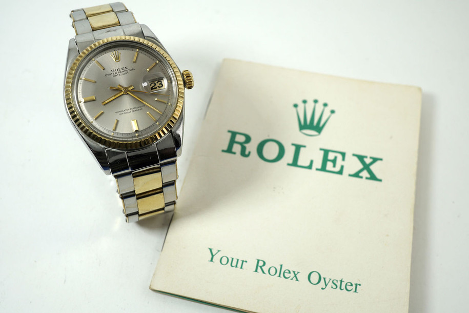 Rolex 1601 Datejust stainless steel & gold dates 1968 sold 1970 box & papers automatic sold in zurich for sale houston fabsuisse