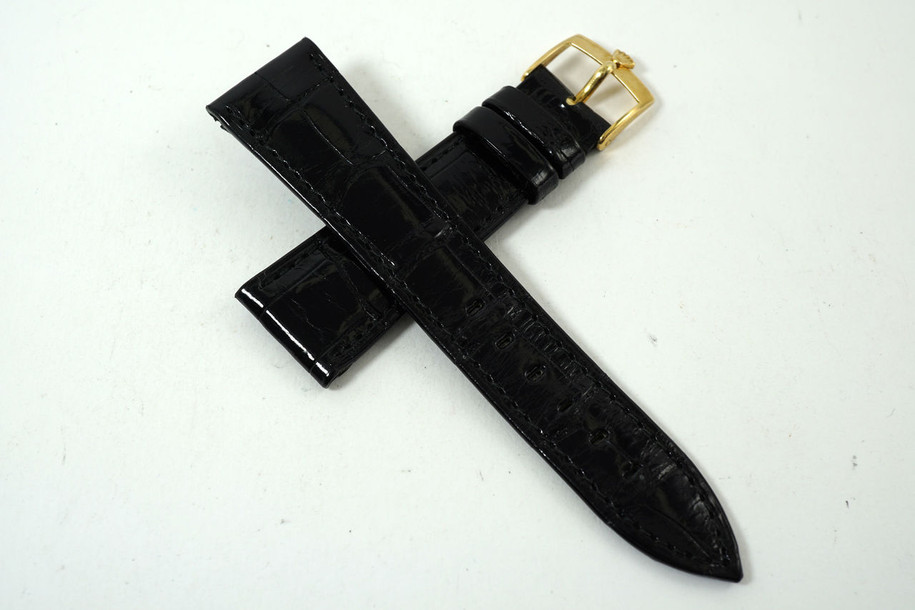 Rolex Crocodile Strap original with 18k tang buckle fits any 20 mm Rolex model dates 1990 fits 1803 1601 and many more models unsused strap for sale houston fabsuisse