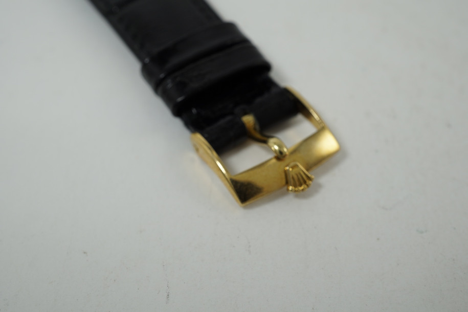 Rolex Crocodile Strap original with 18k tang buckle fits any 20 mm Rolex model dates 1990 fits 1803 1601 and many more models unsused strap for sale houston fabsuisse