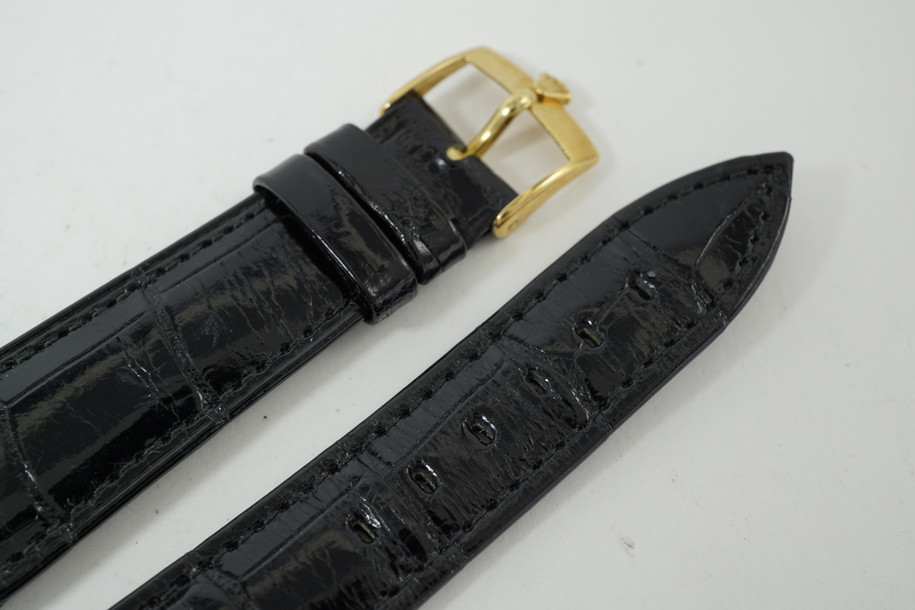 Rolex Crocodile Strap original with 18k tang buckle fits any 20 mm Rolex model dates 1990 fits 1803 1601 and many more models unsused strap for sale houston fabsuisse