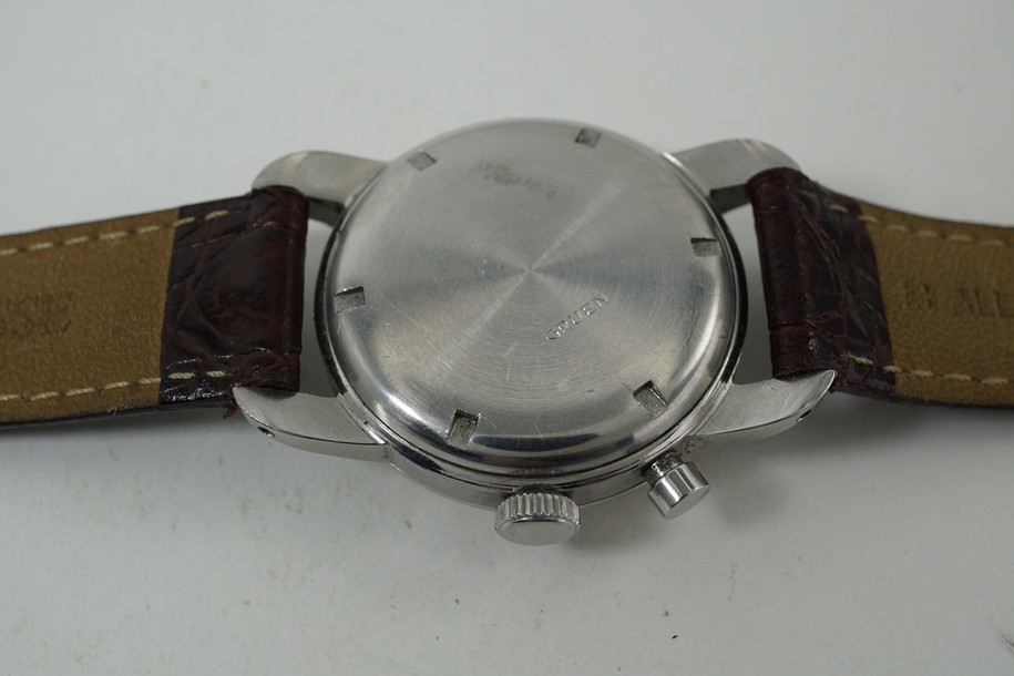 Gruen Chrono-Timer Chronograph stainless steel circa 1950's vintage original pre owned for sale houston fabsuisse