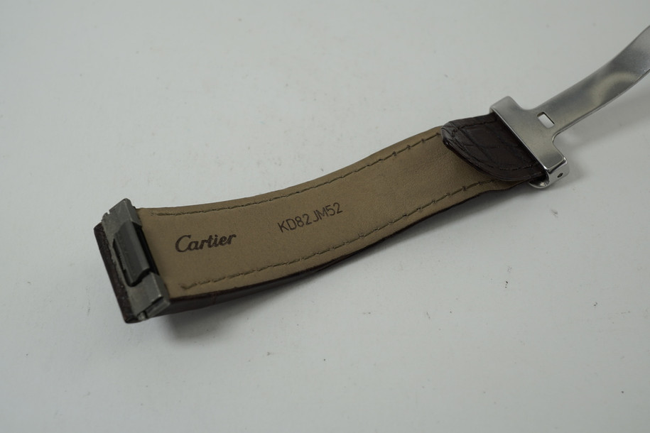 Cartier Strap Roadster models brown crocodile and leather w/ deployment c. 2000's strap in good condition great for any roadster model pre owned for sale houston fabsuisse