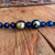 Custom Handmade Hemp Bracelet/Anklet: Moon,Stars & Sun Wood Bead Design - Unisex Boho Hippie Celestial Hemp Jewelry