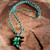 Blown Glass Green & Black Tropical Fish Pendant hemp necklace