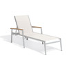 Travira Sling Chaise Lounge - Natural with Natural Tekwood and Flint