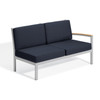 Travira Modular Loveseat (Left) - Midnight Blue with Natural and Flint