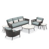 Nette 6-Piece Lounge Set - Pewter with Seafoam, Salt, Bianco, and Carbon