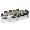 Travira 11-Piece Rectangular 103" Dining Set - Black with Vintage and Flint