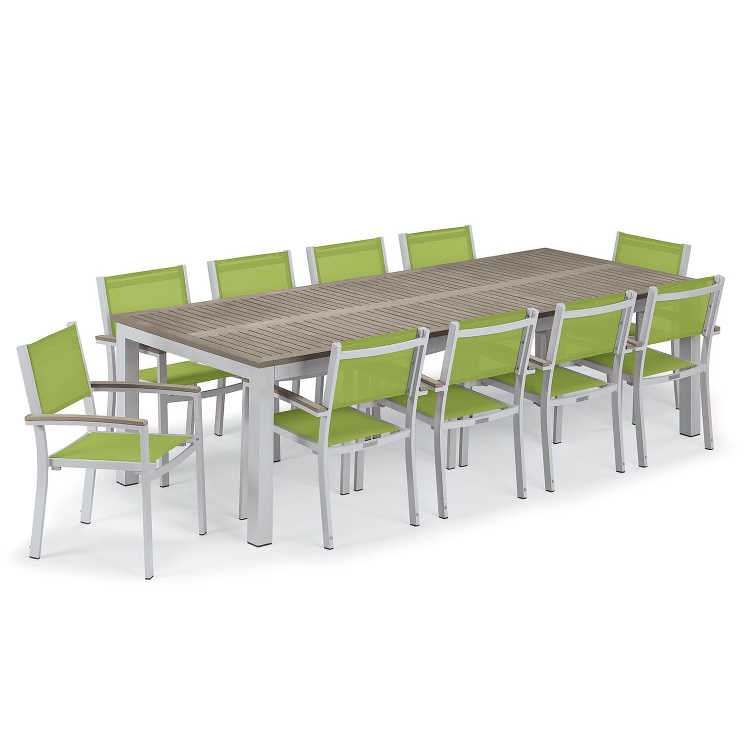 Travira 11-Piece Rectangular 103" Dining Set - Go Green with Vintage and Flint