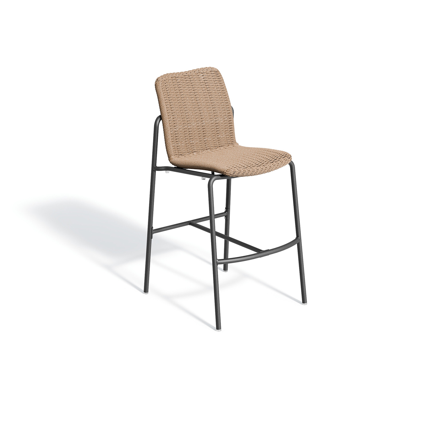Orso Wicker Bar Chair - Sand with Carbon