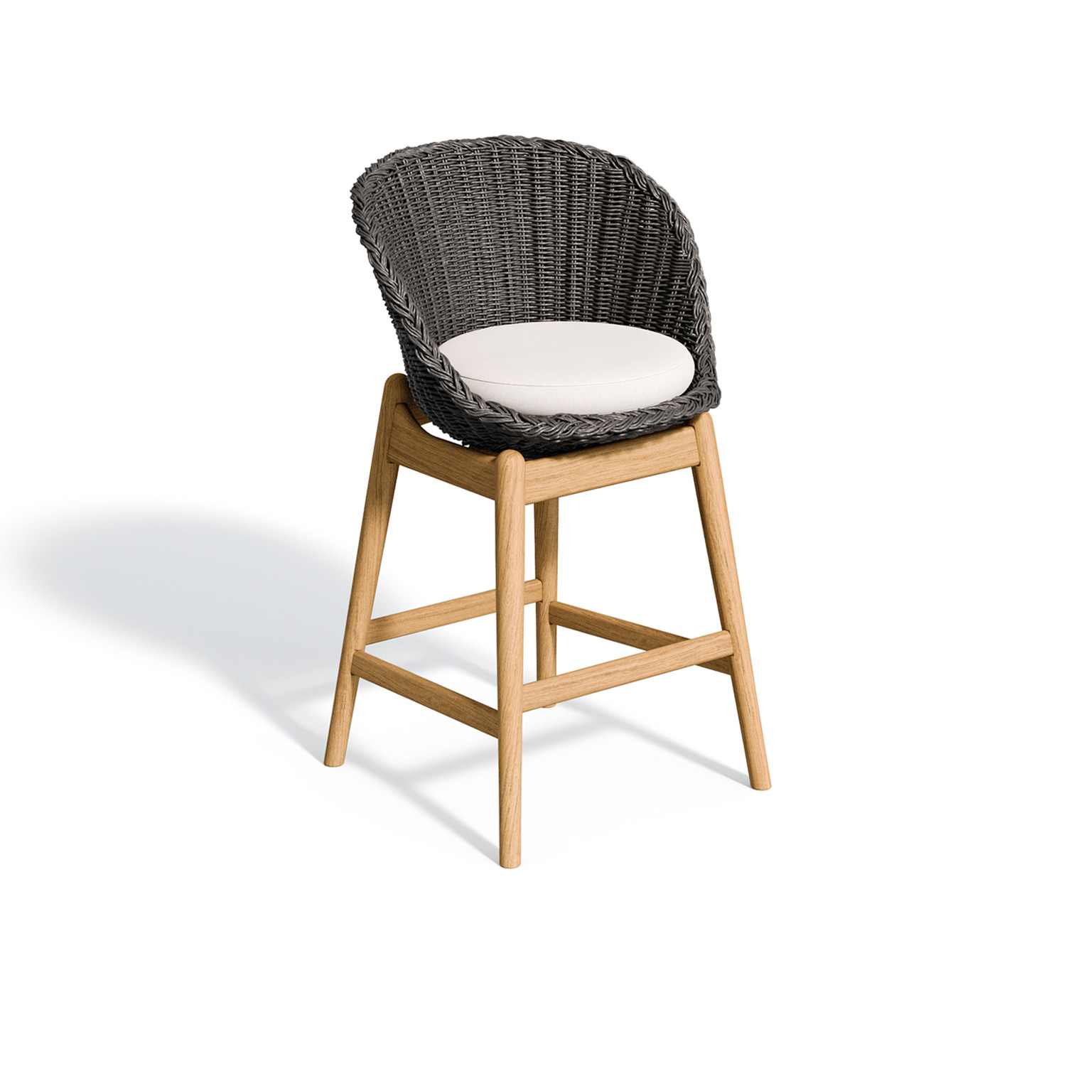 Tulle Bar Chair - Shadow with Bliss Linen and Teak