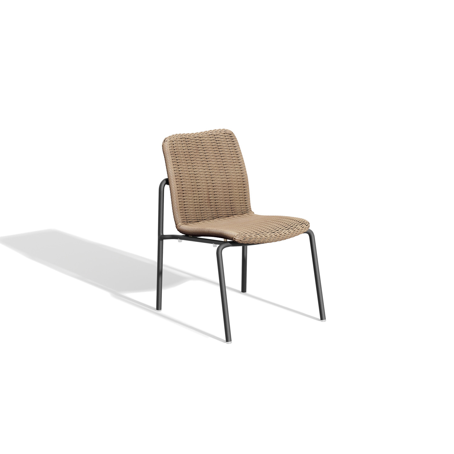 Orso Wicker Side Chair - Sand with Carbon