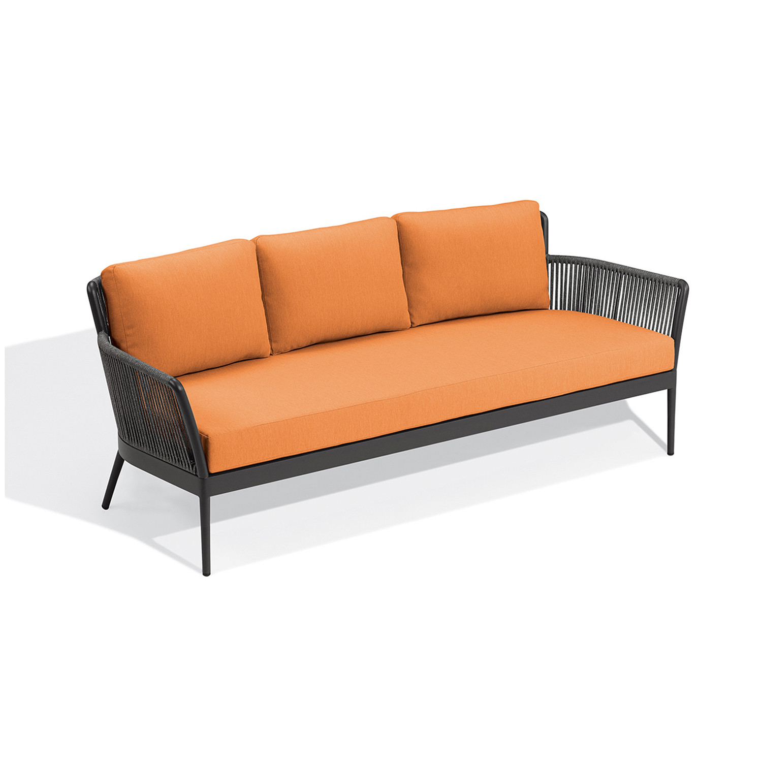 Nette Sofa - Pewter with Tangerine and Carbon