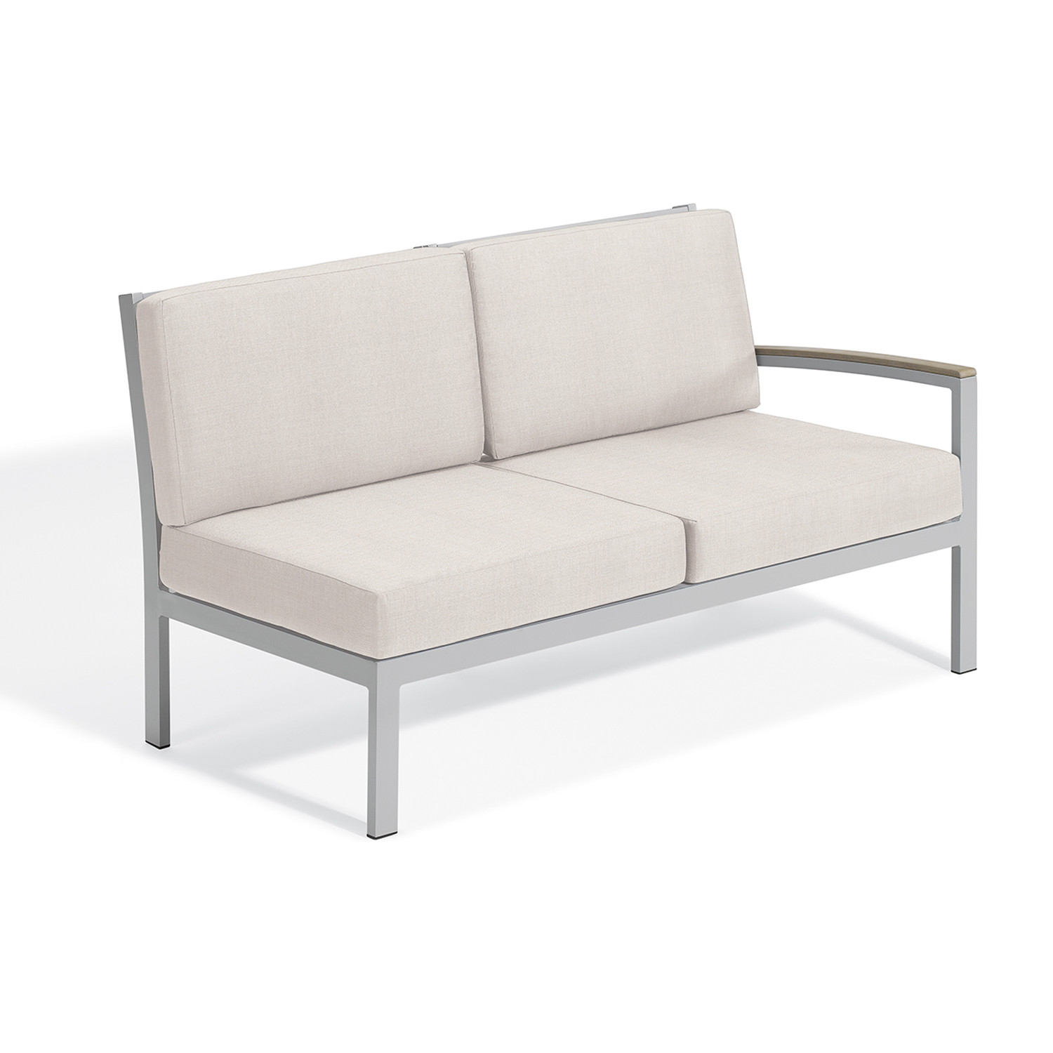 Travira Modular Loveseat (Left) - Bliss Linen with Vintage with Flint