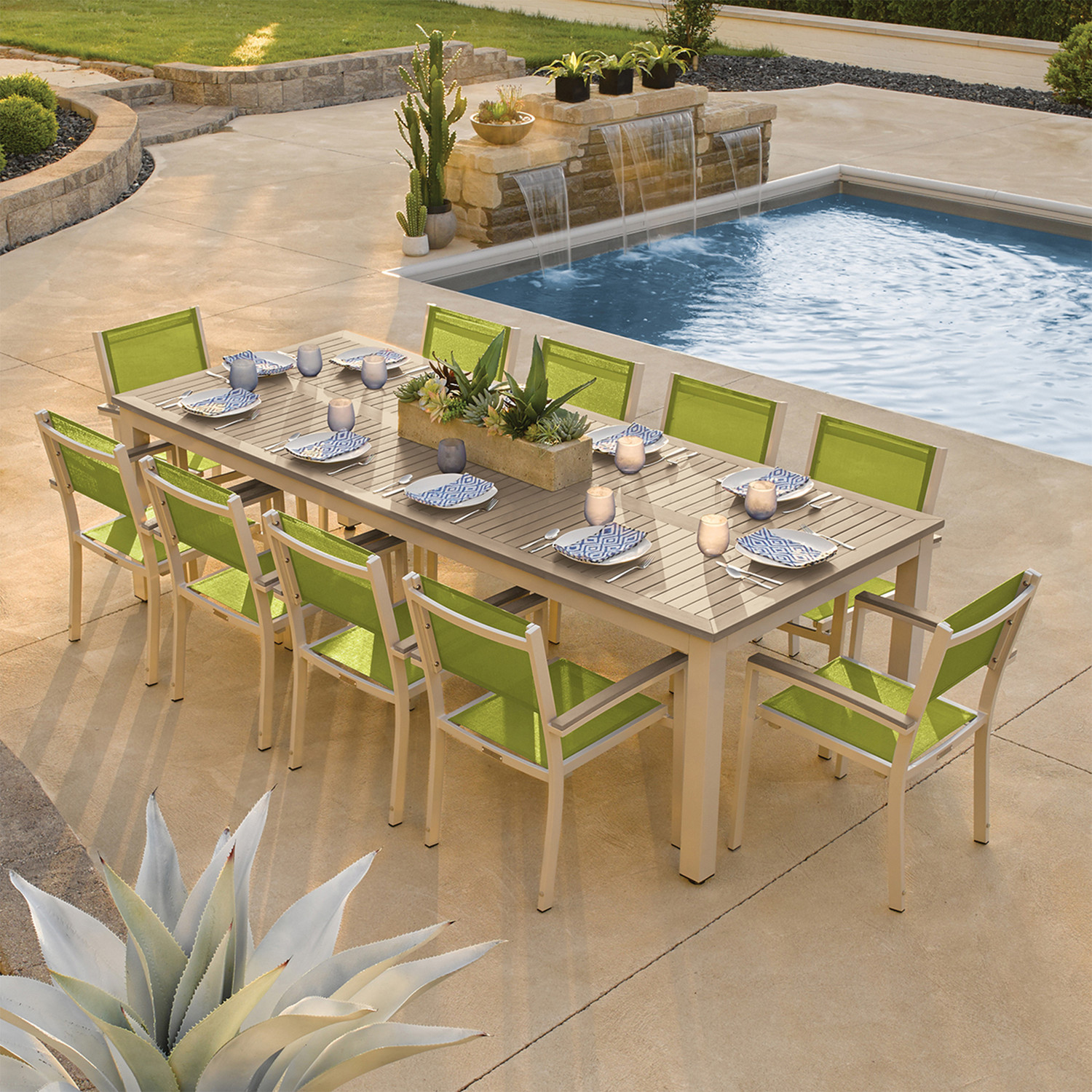 Travira 11-Piece Rectangular 103" Dining Set - Sling