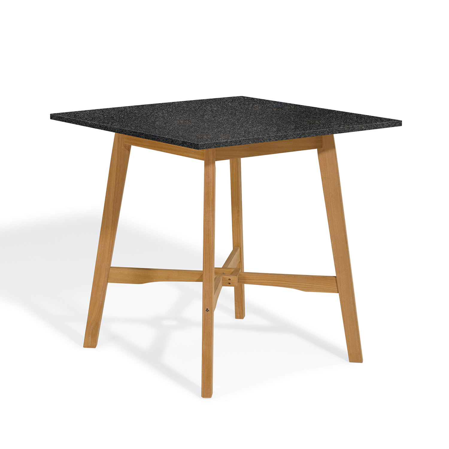 Wexford 42" Wooden Square Bar Table - Natural Shorea with Charcoal