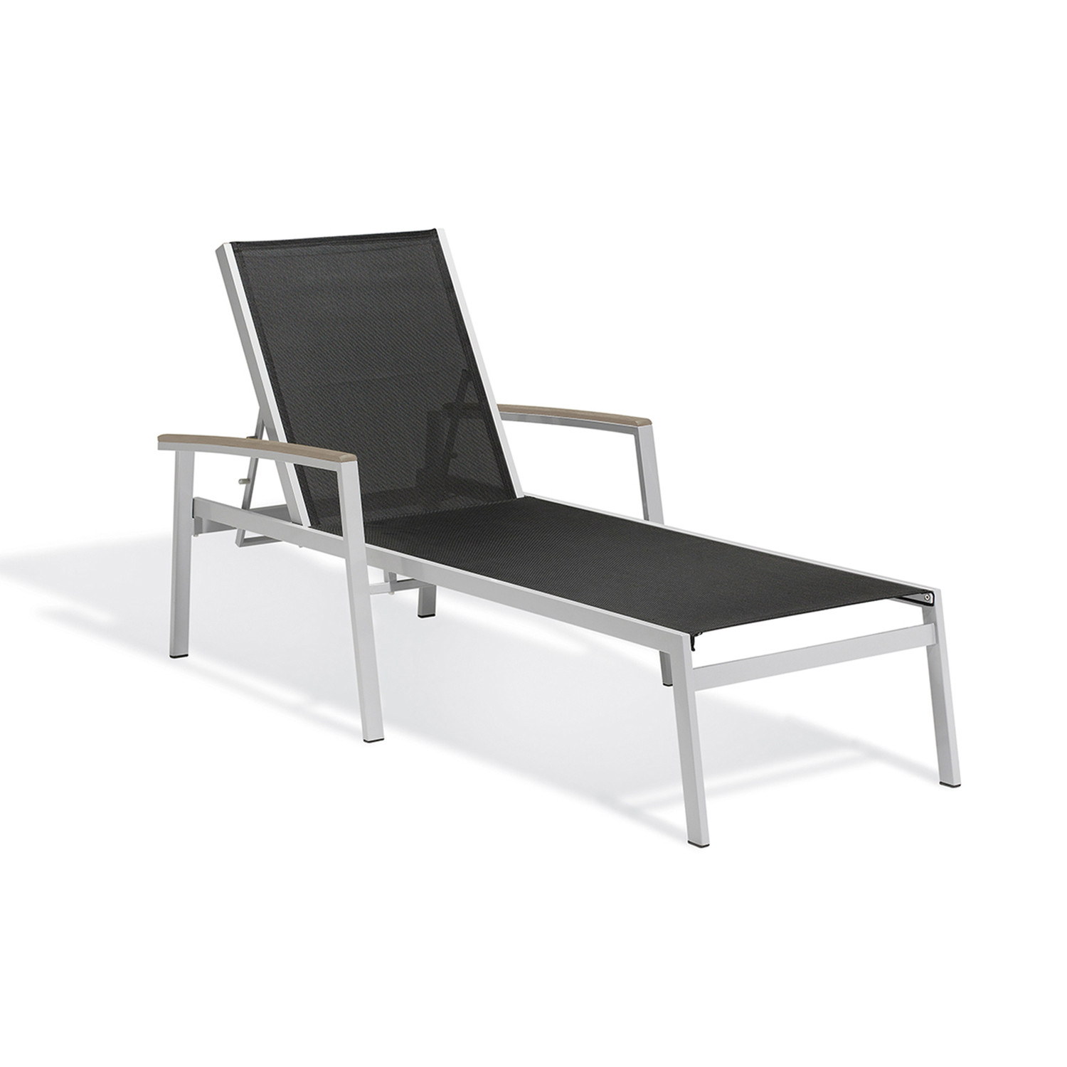 Travira Sling Chaise Lounge - Black with Vintage Tekwood and Flint