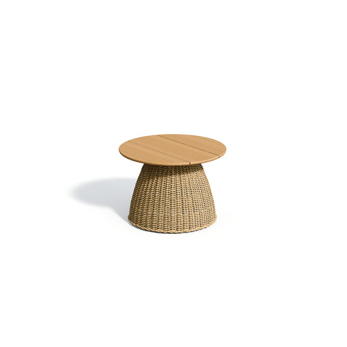 Tulle End Table - Teak with Flax