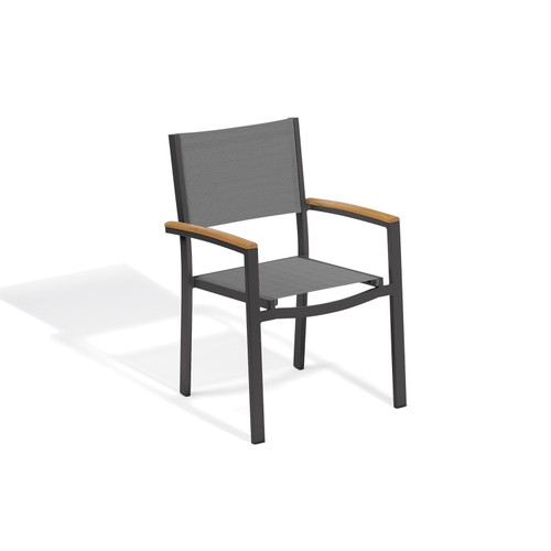 Travira Sling Armchair - Titanium with Natural Tekwood and Carbon