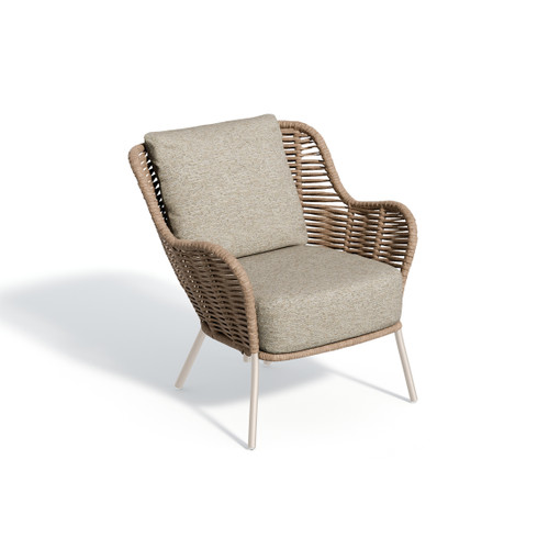 Malti Strap Club Chair - Sandstone with Mainstreet Dove and Frost