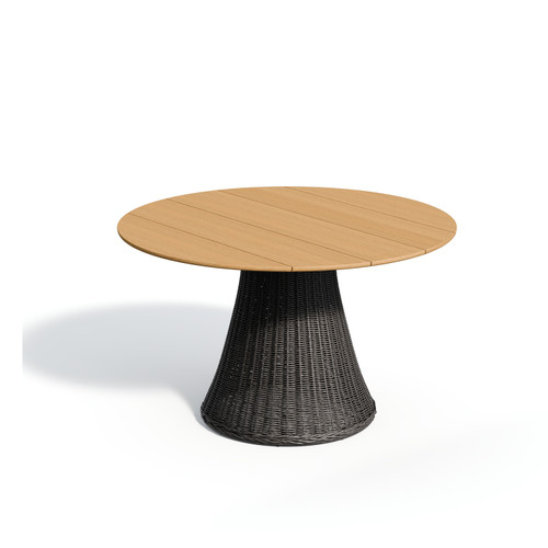Tulle 48" Round Dining Table - Teak with Shadow