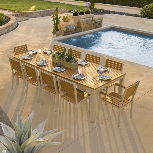 Travira 11-Piece Rectangular 103" Dining Set - Tekwood