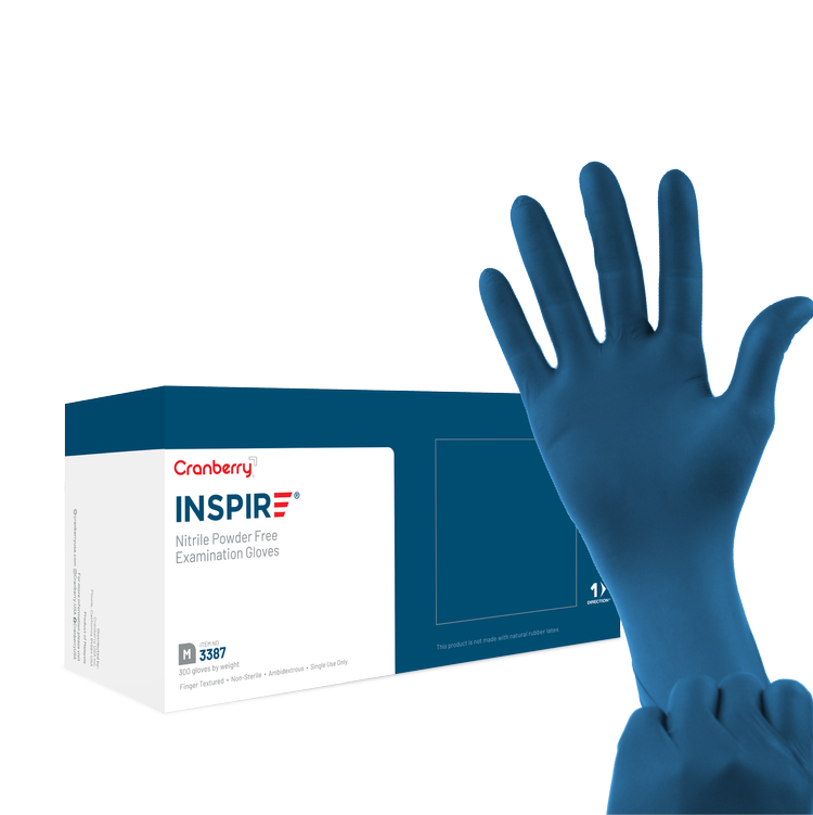 Cranberry Inspire Nitrile PF Exam Gloves - Main Image