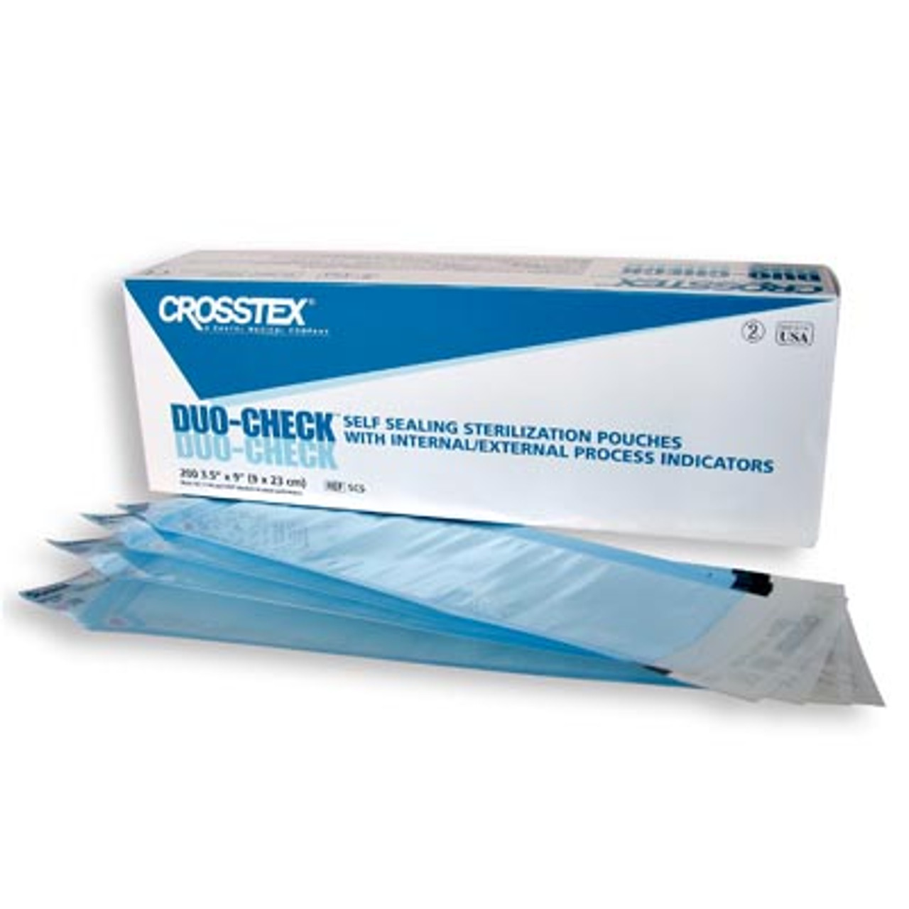 Crosstex SCX2 Sure-Check Bolsas de esterilización, tamaño de 2.75 x 9  pulgadas (paquete de 200)