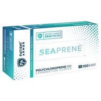 Amtouch Dental Supply offers polychloroprene exam gloves in sizes XS - L in a bright turquise color.