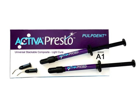 Amtouch Dental Supply offers Pulpdent's bioactive, radiopaque universal composite Activa Presto.