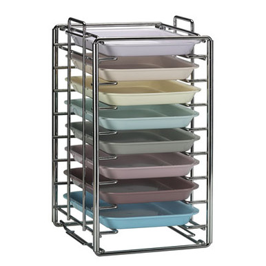 Plasdent 300TRB-H Chrome Tray Rack for Size B & Lid 14 1/2 Width