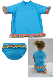 My Pool Pal Girls Ruffle Swim-sters Swim Diaper & Rash Guard Set My Pool Pal Girls Ruffle Swim-sters Swim Diaper & Rash Guard Set