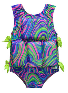 My Pool Pal Girls Flotation Swimsuit - Twister Neon My Pool Pal Girls Flotation Swimsuit - Twister Neon