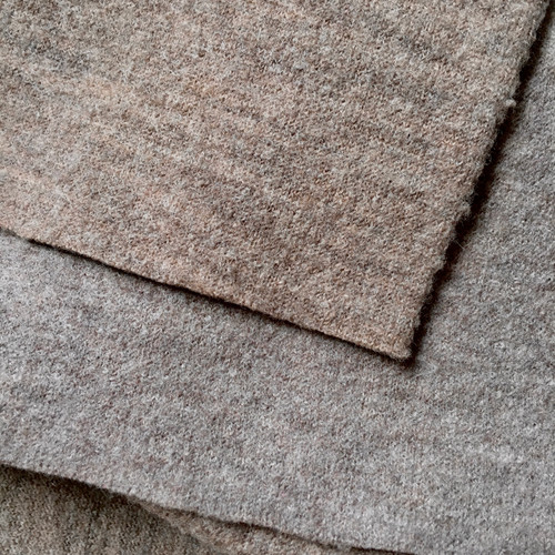 Wool interlock taupe marl 377gsm/ 389gsm, by metre