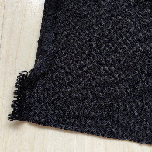 405gsm black stone-washed linen rayon, by metre
