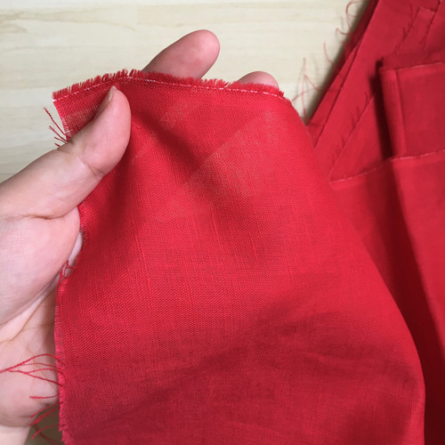 136gsm red linen cotton, last 2.05m