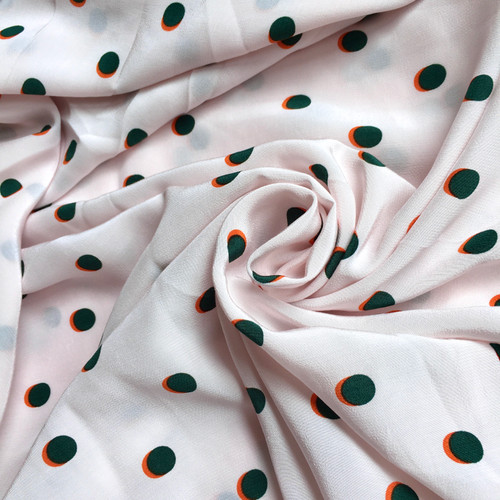 129gsm tencel viscose crepe polka dot, by metre
