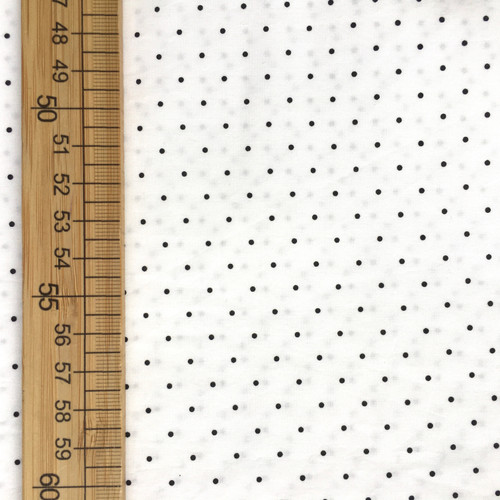 96gsm/92gsm white polka dot cotton, last 1.5m