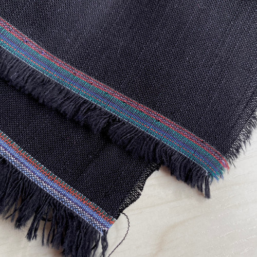 166gsm black cotton linen, by metre