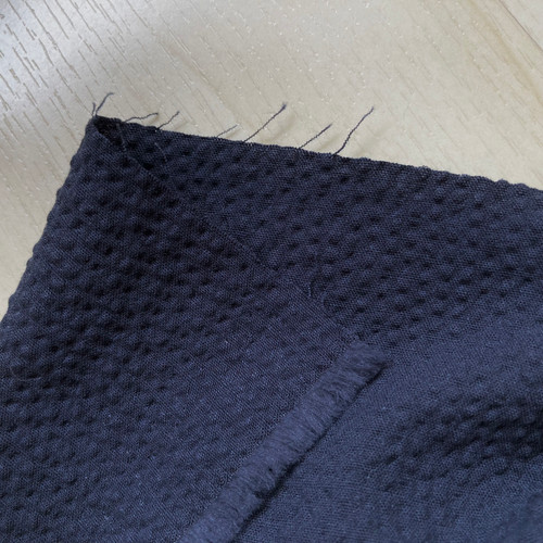 165gsm dark navy stretch cotton seersucker, by metre 165gsm dark navy stretch cotton seersucker, by metre