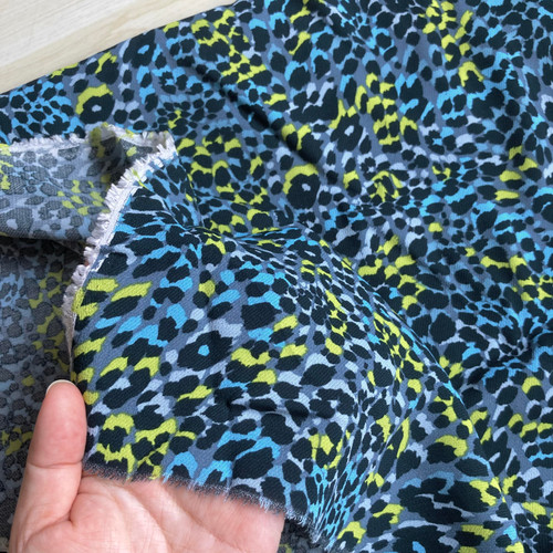 151gsm blue lime twill crepe, by metre